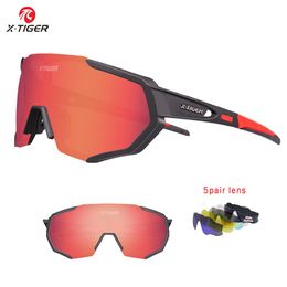 Sunglasses Xtiger Polarised Sports Bike Sunglasses Road Cycling Glasses Mountain Bike Bicycle Riding Protection Goggles Eyewear 3/5 Lens