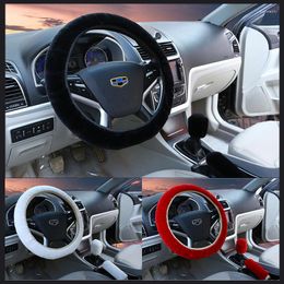 Steering Wheel Covers Plush Auto Car Cover In Winter Warm Anti-skid Universal Handle Bar Coat Braid On Steering-Wheel