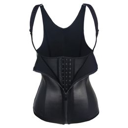 Whole- Zip Latex Waist Trainer Tummy Control Women Waist Bodycon Corsets Cincher Body Shaper Bodysuit Vest Underwear Postpartu240K