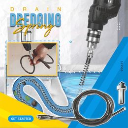 Other Household Cleaning Tools Accessories 10MMx1M Drain Dredging Spring Sink Cleaner Sewer Tool Kitchen Snake Pipe Drop wfew 230704