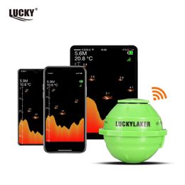 Fish Finder Lucky FF916 Sounder Sonar Wireless WIFI Fish Finder 135feet(45m) Depth Sea Fish Detect Finder For IOS Android portable HKD230703