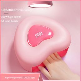 Nail Dryers 280W Heart Led Cabin For Nails Uv Drying Light Gel Manicure Polish Lamps Dryer Equipment Professional 230704