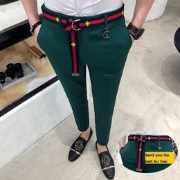 Mens Social Pants White Pants Mens British Style Trousers Mens Green Pants Office Dress Slim Fit Tight Red Social Club Pink 201118213S