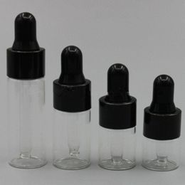 Empty 1ml 2ml 3ml 5ml clear Glass Dropper bottle Mini Glass essential Oil bottle with hose Glass vial F20171371 Wvqcg
