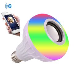 Smart LED Colorful Music Light Bulb with Wireless Bluetooth Speaker Remote Control RGB Color Changing Audio Subwoofer Speaker
