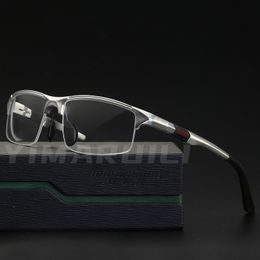 Sunglasses Frames YIMARUILI HalfFrame Sports Glasses Frame UltraLight AluminumMagnesium Material Optical Prescription Men Y3121 230704