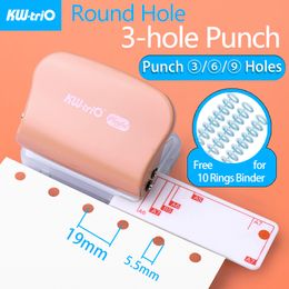 Other Desk Accessories KW-triO 3-hole Punch for A7 A6 A5 B5 Spiral Notebook 369 Holes Paper Puncher Planner DIY Loose-leaf Puncher Scrapbooking Tools 230703