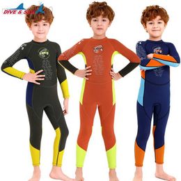 Wetsuits Drysuits Boys Kids 2.5mm Wetsuit Diving Suit Teenage Wet Suit Swommong Suit Bathing Suits Swimsuits HKD230704