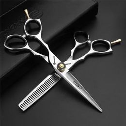 Mats Left Hand Hairdressing Scissors 6inch Flat Tooth Scissors Special Barber Scissors for Lefthanded Hair Cutting Tools