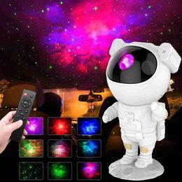 Lights Kids Star Projector Night Light with Remote Control 360°Adjustable Design Astronaut Nebula Galaxy Lighting for Children Adults HKD230704