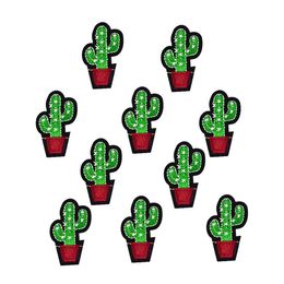 10 PCS cactus patches for clothing iron-on patch applique iron on embroidery patches sewing supplies accessories badge stickers on235I