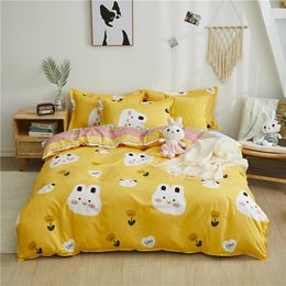 Stickers Nordic Simple Bedding Set Adult Down Quilt Set Sheet Double Bed Big Bed Cover Duvet Cover King Size Pillowcase 1pcs