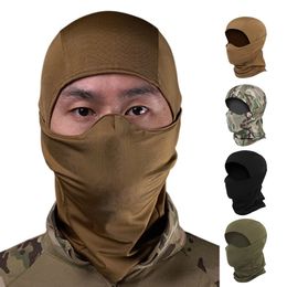 Cycling Caps Masks Tactical Silicone Mask Head Hood Outdoor Half Face Soft Breathable Riding Windproof Sunscreen Airsoft Hunting Headwear Cover 230704