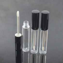 10ml empty lip gloss bottle lip oil container, lipgloss vial,empty round lip gloss tube packing with black silver cap F20171167 Cpcrl