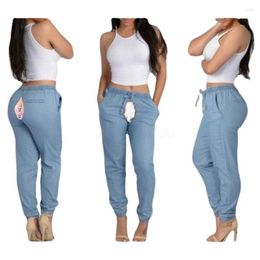 Women's Jeans Lady Denim Pants Sexy Sports Jogger Invisible Zipper Open Crotch Travel & Outdoor Sex Trousers Female