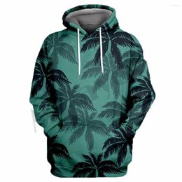 Men's Hoodies Sky Blue Palm Leaf 3D All Over Printed Full Body Men's Jacket Harajuku Hooded Unisex Casual Street Sweatshirt Hombre