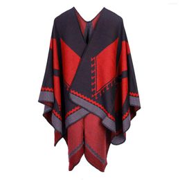 Scarves Patchwork Blanket Sweater Lady Shawls Women's Coat Cape Collar Imitation Scarf