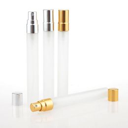 10ml Travel Frosted Glass Perfume Bottle Refillable Spray Atomizer Portable Tube Glass Sample Vials Makeup Containers F2017109 Kbmlc