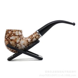 Smoking Pipes Marble patterned resin wooden pipe with a length of 145mm, detachable Philtre pipe