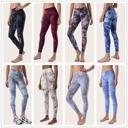 Women Running Capris Leggings Tummy Control High Waist Tie-dye Yoga Pants Fit LeggingsTummy Control Workout 4 Way Stretch2568