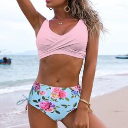 Women's Swimwear Large Swimsuits Female Plus Size Push Up Beach Wear Two-Piece High Waisted Bathing Suit Pool Women Swimming 2023