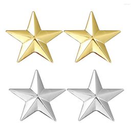 Brooches 1 Pair 3D 5 Point Star Brooch Men Women Pin Collar Hat Bags Adornment 2.2 X 2.2cm