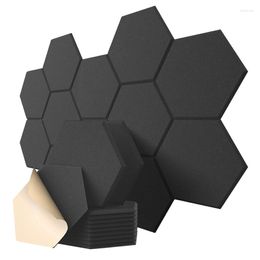 Carpets 12 Pack Self-Adhesive Acoustic Panels 12X10X 0.4 Inch Soundproof Foam Hexagon