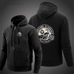 Men's Hoodies New Spring Autumn Men's Vintage Glory Bounds Motorcycle USA Hoodies Jacket Popular Casual Fleece Decal Zipper Coats HKD230704