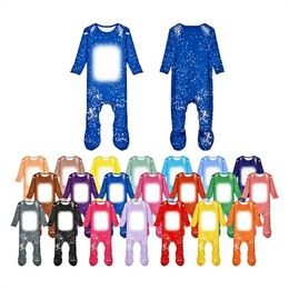 Bleach Baby Bodysuit Sublimation Bodysuit Blank Long Sleeve One-Piece Bodysuits for Baby Boys Girls 21 Colours JY04