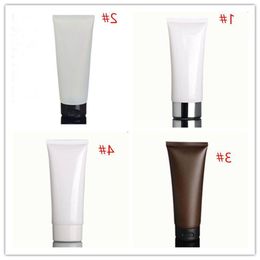 100ml White Amber soft tube / black pp cap /cream lotion bottle / plastic PE hoses / cosmetic packaging empty bottles F20171871 Ioues