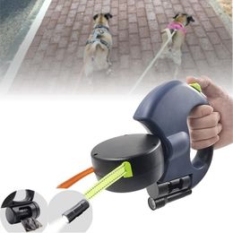 Dog Collars Retractable Dual Pet Leash Rope Not Entangled Leashes Walk For Two Dogs The Adjustable Supplies