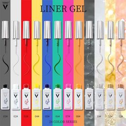 False Nails VINIMAY 12 Colour Set Draw Line Gel Nail Art Polish UV Varnish Soak Off Gelpolish Lacque Primer 230704