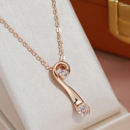 Pendant Necklaces JULYDREAM Personality Geometric Design Zircon Women Necklace 585 Gold Color Long Chain Vintage Wedding Party Jewelry