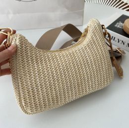 Woman Straw Bags Nylon shoulder bags Hobos Handbags designer bag underarm bag Chain Purses Designer Crossbody Baguettes Lady fashion Small Totes