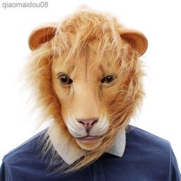 Latex Lion Mask Full Face Animal Masks Halloween Masquerade Birthday Party Mask Cosplay L230704