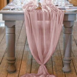 Table Napkin Wedding Gift Gauze Runner Party Banner Personalize 29x122 Inch Decoration Pink Guaze Napkins And Runners