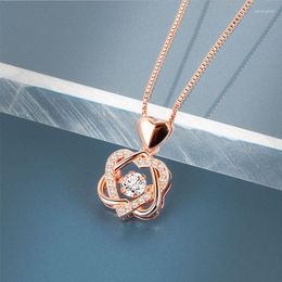 Pendant Necklaces VENTFILLE Silver Rose Gold Color Smart Heart Necklace For Women Girl Gift With Crystal Drop