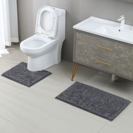 Stitch Set of 2 Bathroom Bath Chenille Mat Set Soft Non Slip 2pcs Long Hair Mat Bathroom Rug Absorbent Shower Carpets Cover Floor