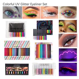 Eye ShadowLiner Combination 61220 Colours Colourful Matte Eyeliner Set Makeup UV Glitter Eye Make Up Waterproof Eye Liner Pen Gel Cosmetics Eyeliners Kit 230703