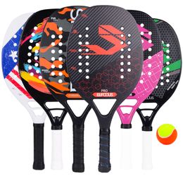 Tennis Rackets High Quality Full Carbon 3K and Glass Fiber Beach Tennis Racket Rough Surface Tennis Racquet with Bag and Ball 230703
