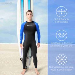 Wetsuits Drysuits Men Full Body Wetsuit Long Sleeves Diving Suit Summer Swimming Scuba Snorkelling Surfing Swimsuit Equipment HKD230704