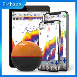 Fish Finder Erchang F68 GPS Portable Sonar Wireless Fish Finder IOS and Android Echo Sounder Fish Finder Suitable for Lake and Sea Fishi HKD230703