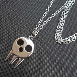 Anime Soul Eater Necklace for Women Men Death The Kid Cosplay Costumes Props Skull Skeleton keychain Gothic Accessories VGN086 L230704