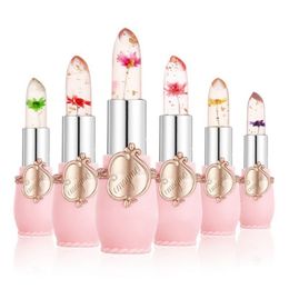 Lip Gloss 6PcsBox Crystal Clear Flower Jelly Balm Kits Set Temperature Colour Changing Lipstick Moisturiser Vitamin E Beauty Health 230703