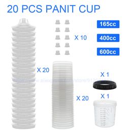 Spray Guns 20pcs Paint Adapter Spray Gun Paint Mixing Cup Spray Gun Tank No Clea Tank 165/400/600ml Disposable Paint Cup Type H/O Quick Cup 230703