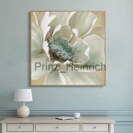 Wallpapers Abstract Big White Flower Canvas Painting Modern Print Poster for Living Room Aisle Fashion Wall Art Picture Plant Tableau Salon J230704