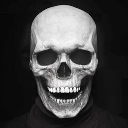 Halloween Mask Movable Jaw Full Head Skull Mask Halloween Decoration Horror Scary Mask Cosplay Party Decor 2021 Skull Helmet L230704