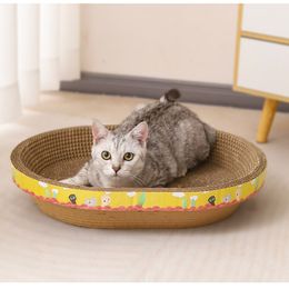 Cat Furniture Scratchers Wholesale Pet Cat Toy Non-lint Corrugated Scratch Board Pad Nest Training Climbing Claws Boards Accessories For Cats 230704