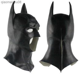 Bat Masks Man Full Head Mask Latex Dark Knight Cosplay Bats Mask Halloween Party L230704