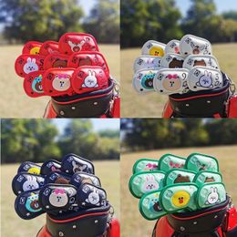 Other Golf Products 10picsa lot golf club iron headcover cartoon dogs magetic closed Extended version for iron head protect cover 230703